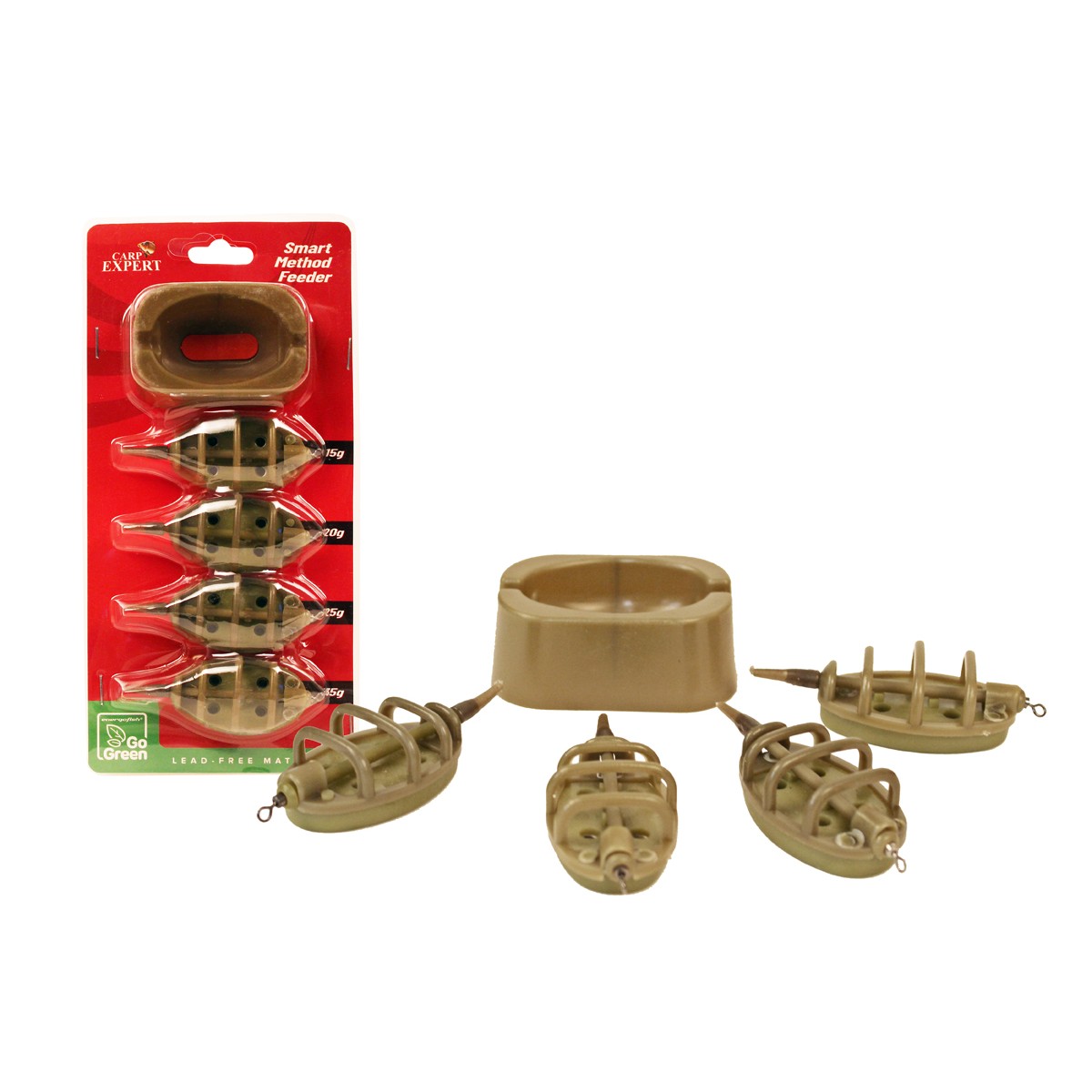 SET MOMITOARE CU MATRITA CARP EXPERT SMART GO GREEN, 15 + 20 + 25 + 35 GR - 58707035
