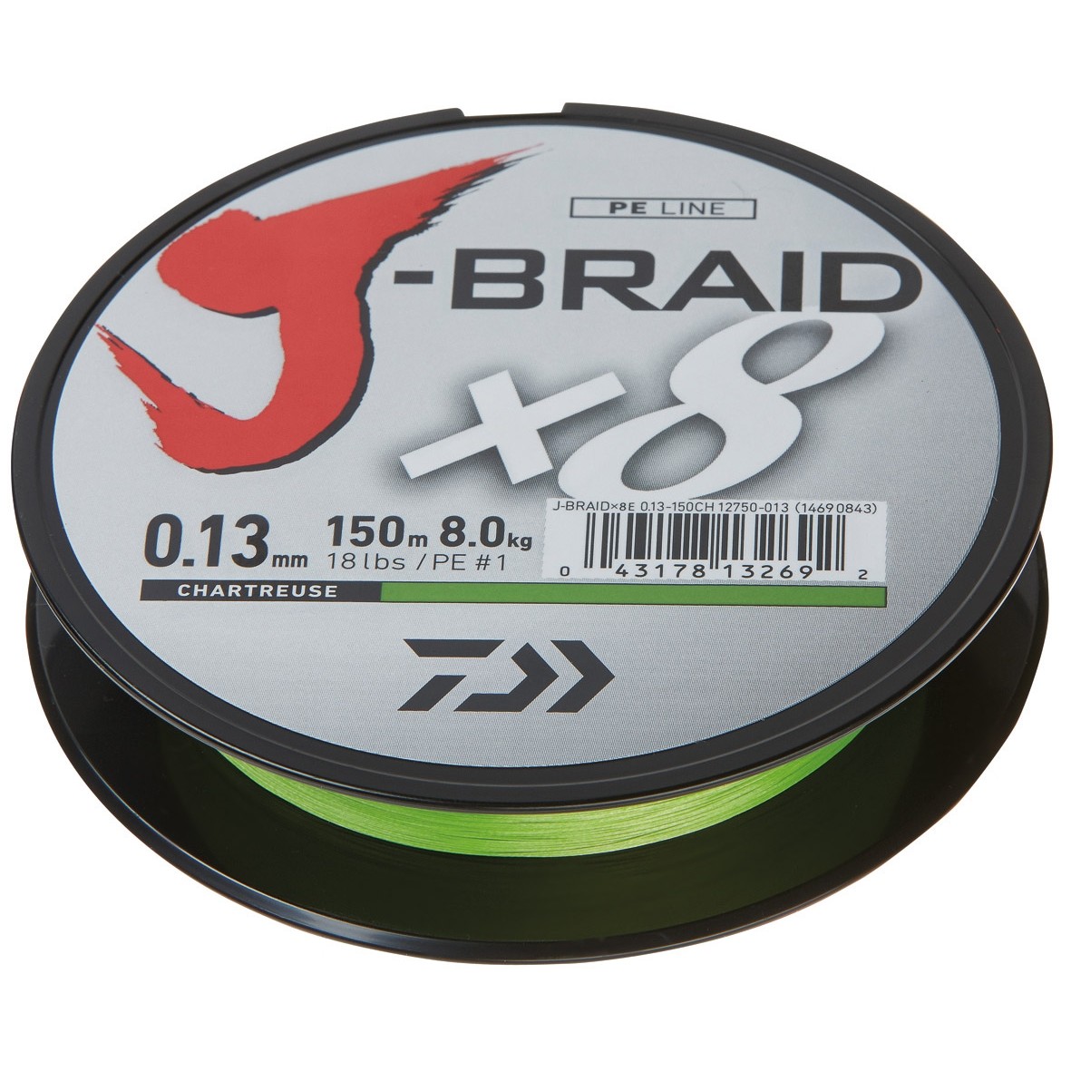 FIR DAIWA J-BRAID X8 CHARTREUSE 006MM/4,0KG/150M - D.12750.006