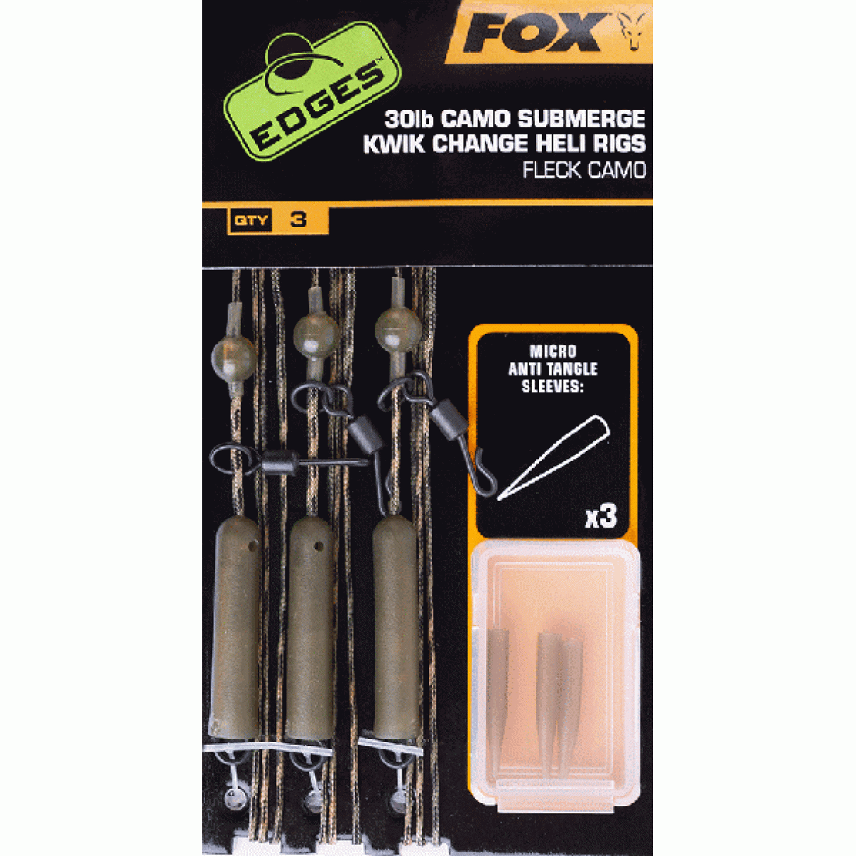 MONTURA FOX EDGES SUBMERGE CAMO LEADER HELI RIGS KWIK CHANGE KIT 30lb - CAC711