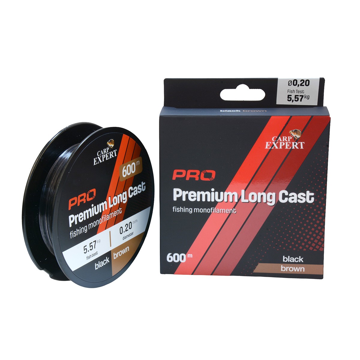 FIR MONOFILAMENT CARP EXPERT PREMIUM PRO LONG CAST BLACK-BROWN 600 M, 0,25 MM, 8.95 KG - 30130525