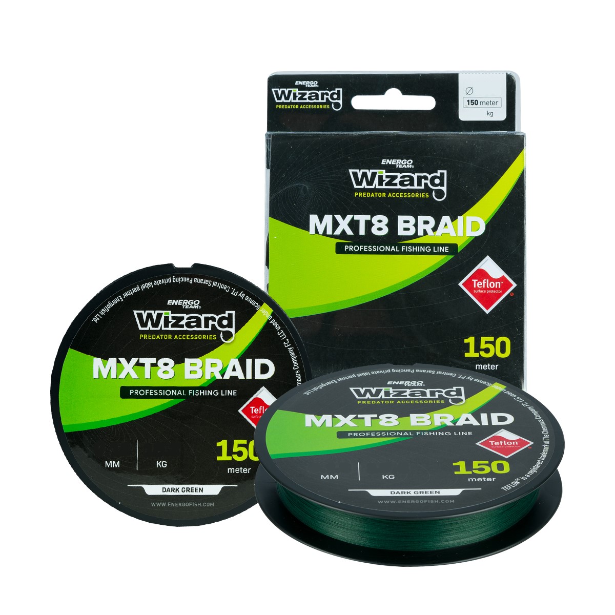 FIR TEXTIL WIZARD MXT8 DARK GREEN BRAIDED LINE 0.08MM / 150M / 8.1KG - 30925008 FIR TEXTIL WIZARD MXT8 DARK GREEN BRAIDED LINE 0.08MM / 150M / 8.1KG - 30925008