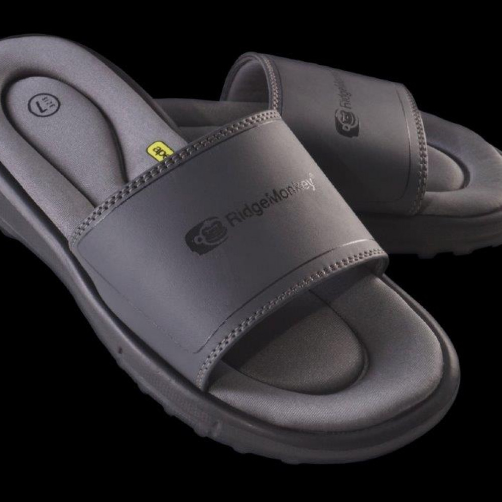 PAPUCI RIDGE MONKEY APEAREL DROPBACK SLIDERS GREY MARIMEA UK12 / EU45-46 - RM455 PAPUCI RIDGE MONKEY APEAREL DROPBACK SLIDERS GREY MARIMEA UK12 / EU45-46 - RM455
