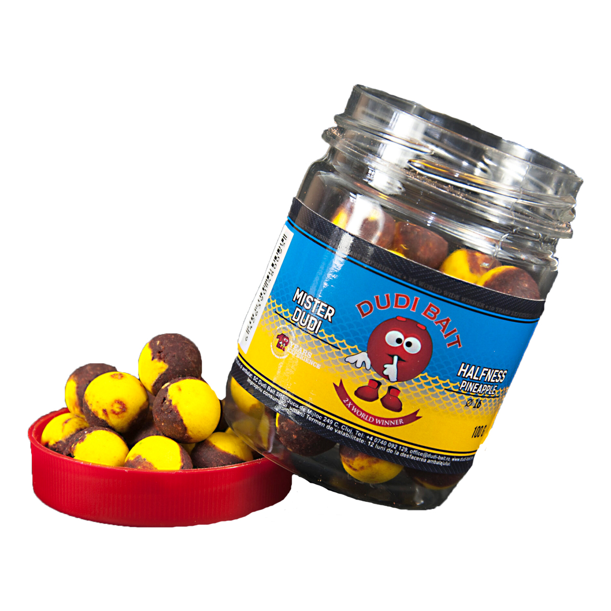 BOILIES DE CARLIG DUDI BAIT MISTER DUDI HALFNESS PINNEAPLE 20MM / 100GR - DUDI00066 BOILIES DE CARLIG DUDI BAIT MISTER DUDI HALFNESS PINNEAPLE 20MM / 100GR - DUDI00066