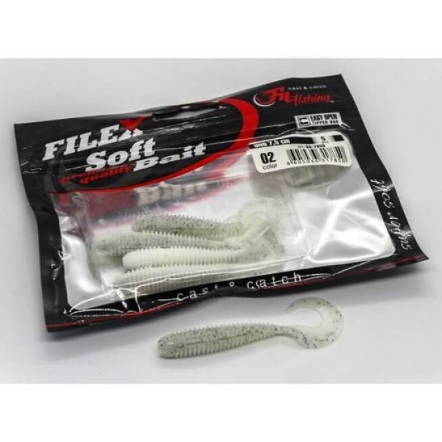 GRUB FILFISHING TWISTER FILEX UNO CULOARE 02 / 7,5 CM / 5 BUC / PLIC - FIL7850-02 GRUB FILFISHING TWISTER FILEX UNO CULOARE 02 / 7,5 CM / 5 BUC / PLIC - FIL7850-02