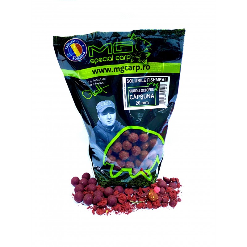 Boilies Solubil MG Special Carp Squid&Octopus Capsuna 20mm / 1kg - MG4436 Boilies Solubil MG Special Carp Squid&Octopus Capsuna 20mm / 1kg - MG4436