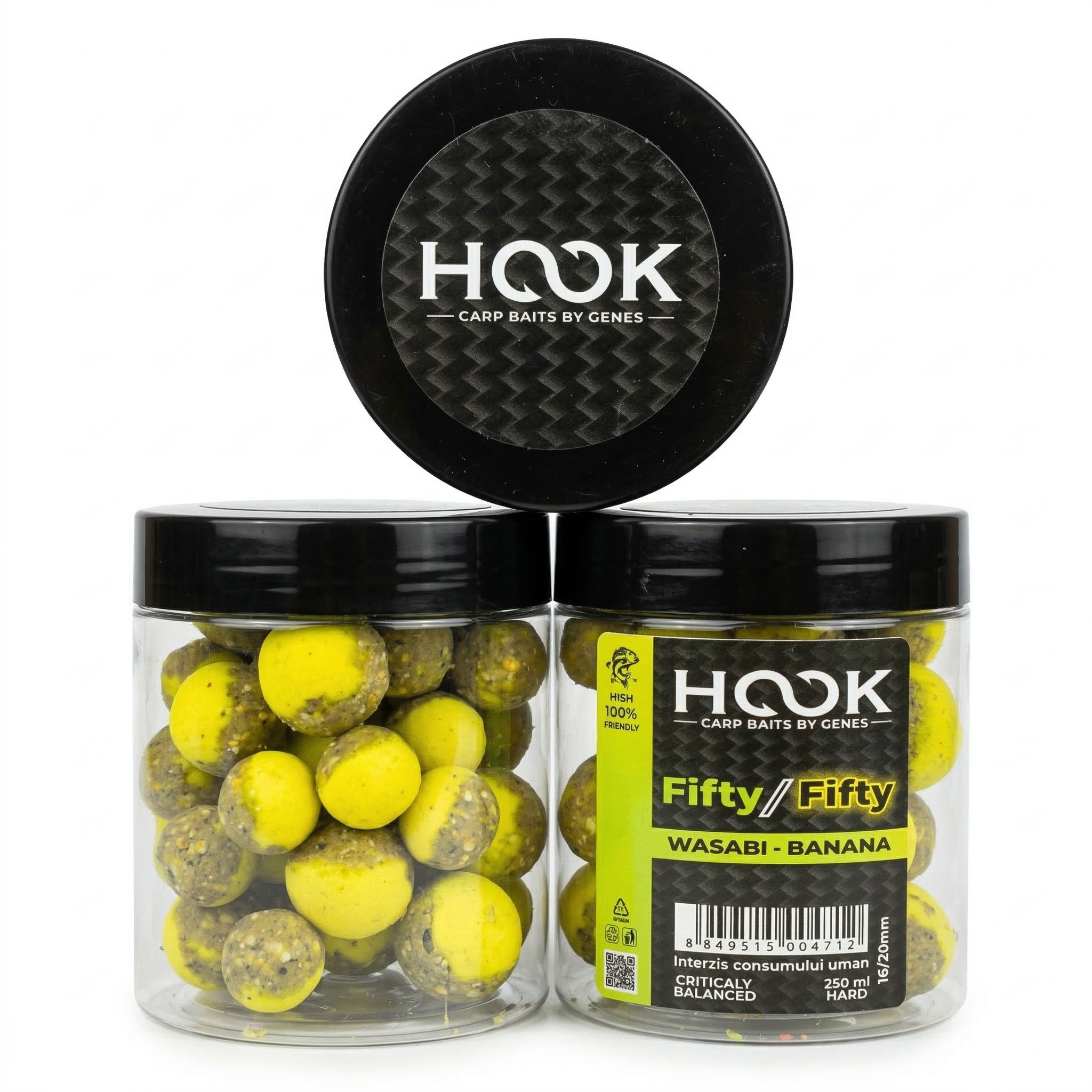 Boilies critic echilibrat FIFTY-FIFTY HOOK BAITS - Wasabi & Banana - 16/ 20 mm - H4712