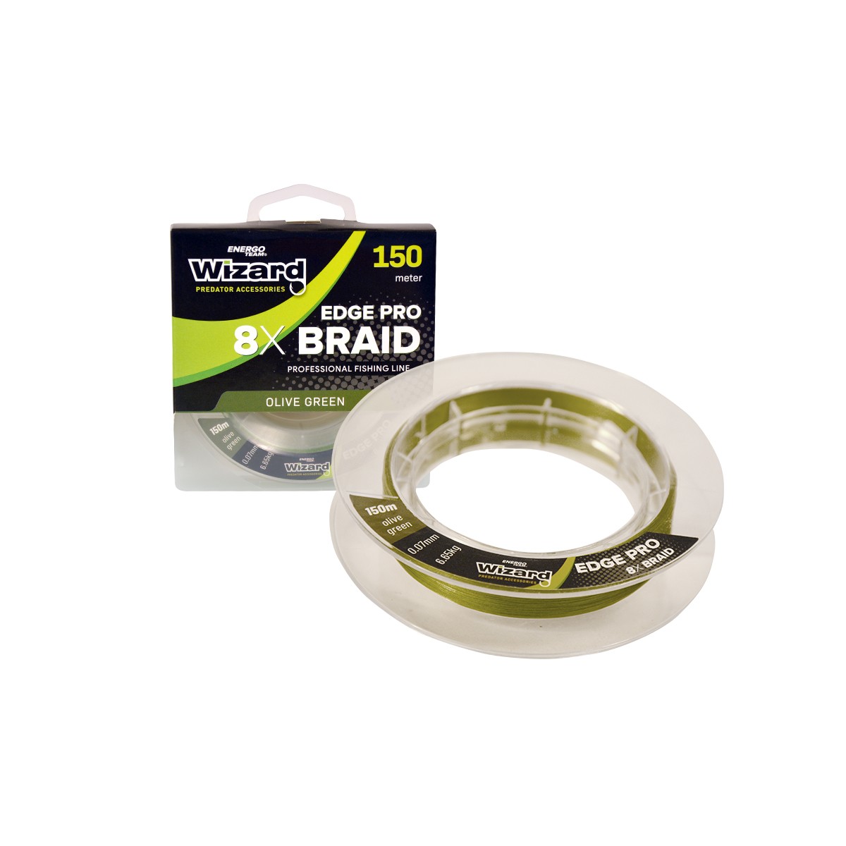 FIR TEXTIL WIZARD EDGE PRO 8X BRAID OLIVE 150 M, 0.14 MM, 12,35 KG - 30903214