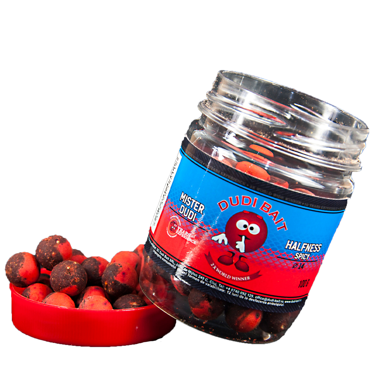 BOILIES DE CARLIG DUDI BAIT MISTER DUDI HALFNESS SPICY 16MM / 100GR - DUDI00068 BOILIES DE CARLIG DUDI BAIT MISTER DUDI HALFNESS SPICY 16MM / 100GR - DUDI00068