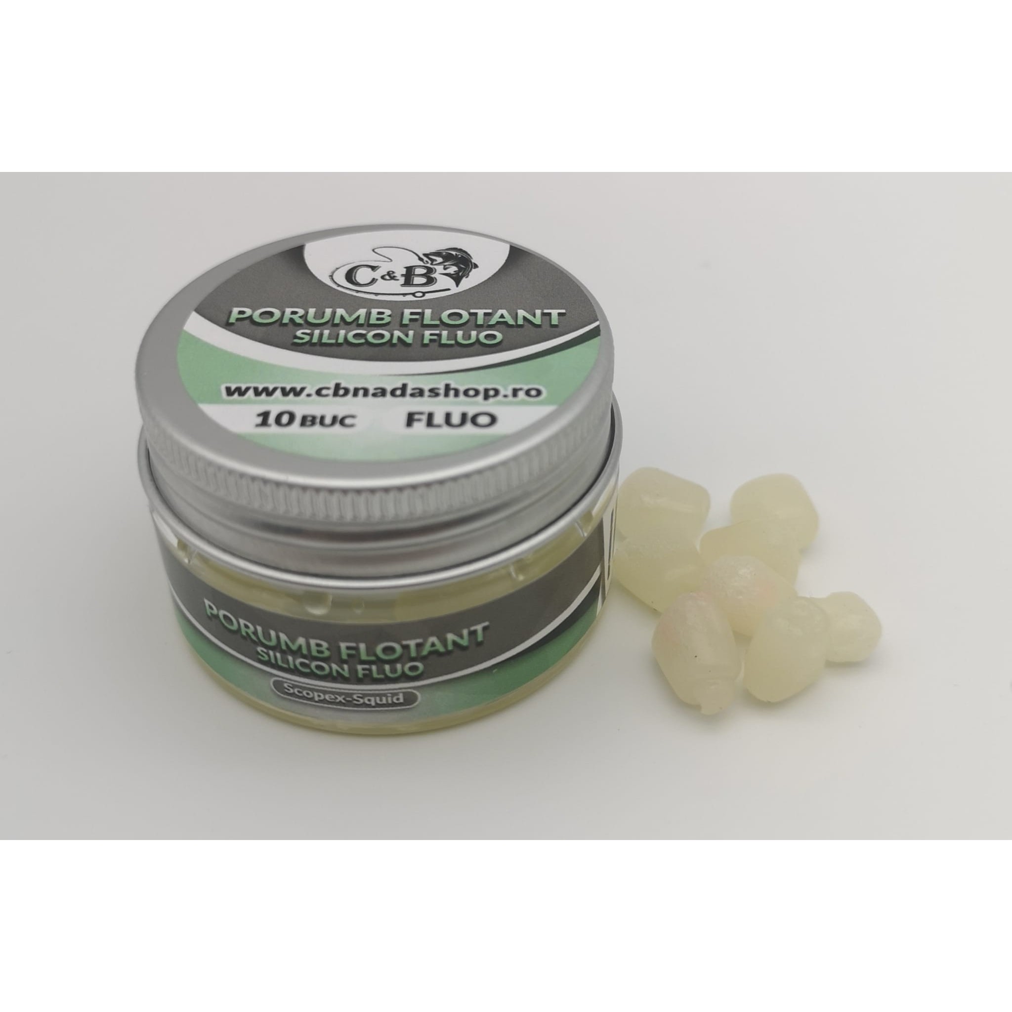 Porumb flotant silicon C&B Scopex - Squid Fluo 12 boabe - CB015 Porumb flotant silicon C&B Scopex - Squid Fluo 12 boabe - CB015