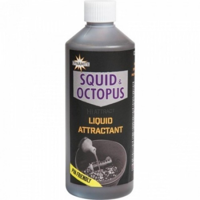 Lichid Atractant Dynamite Baits Hi-Attract Liquid Attractants, Squid & Octopus, 500ml - DY1263