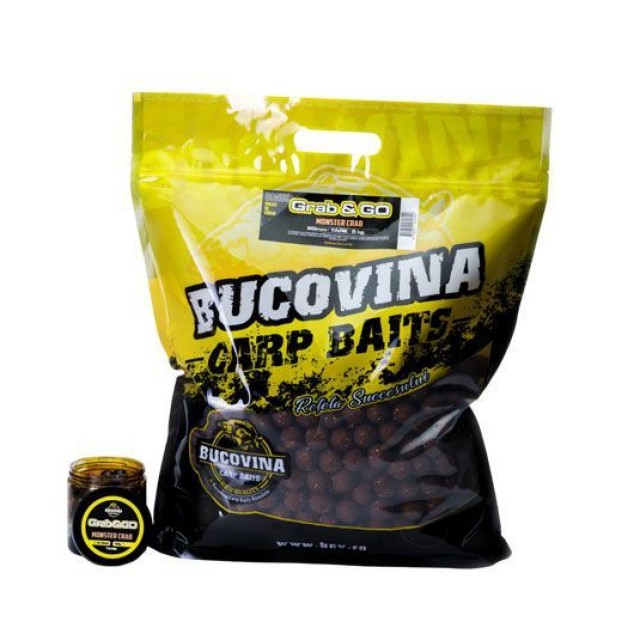 PACHET BOILIES DE NADIT + BOILIES DE CARLIG BUCOVINA BAITS GRAB&GO MONSTER CRAB, 20MM, 5KG + 16-20MM, 150G - BC060