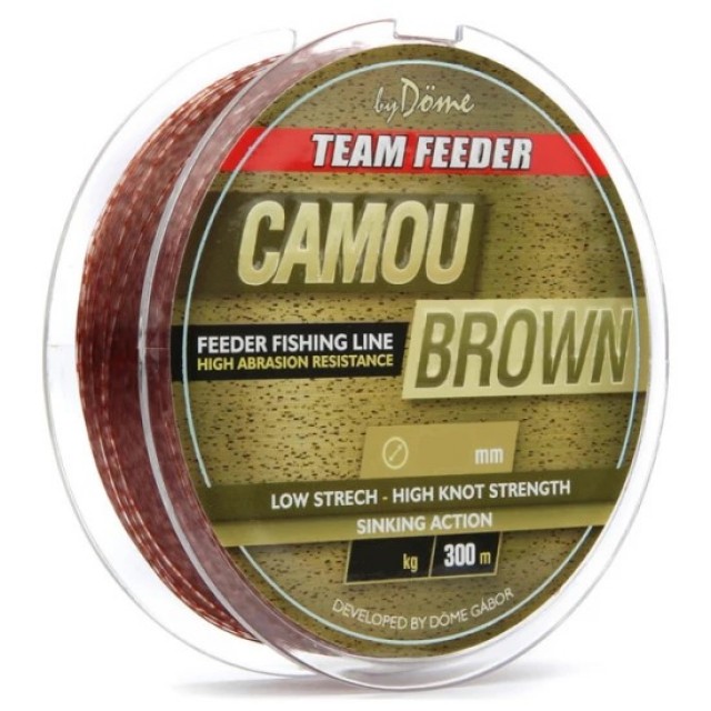 Fir Monofilament Team Feeder By Dome Camou Brown 300m 0.25mm 8.60kg - 3257-325
