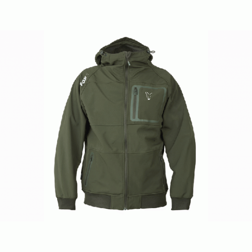 JACHETA FOX COLLECTION GREEN SILVER SHELL HOODIE MEDIUM CCL092