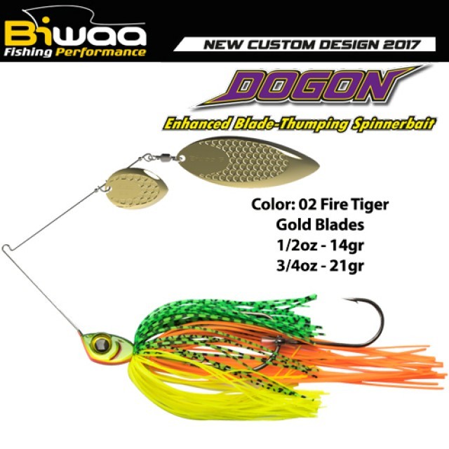 SPINNERBAIT DOGON BIWAA 3/4oz 21gr 02 Fire Tiger-Gold Blades - B001563