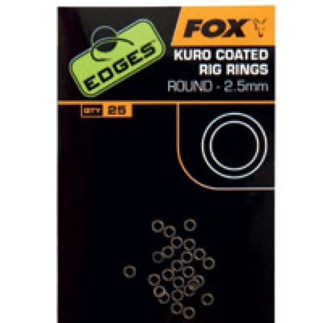 ANOU FOX EDGES KURO COATED RIG RINGS, 25BUC/PLIC 3.7mm largi - CAC545