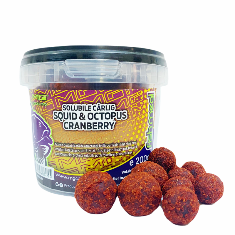 Boilies Solubil De Carlig MG Special Carp Squid & Octopus Cranberry 15-20mm / 200gr - MG4793 Boilies Solubil De Carlig MG Special Carp Squid & Octopus Cranberry 15-20mm / 200gr - MG4793