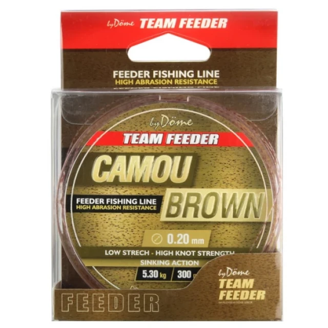 Fir Monofilament Team Feeder By Dome Camou Brown 300m 0.20mm 5.30kg - 3257-320