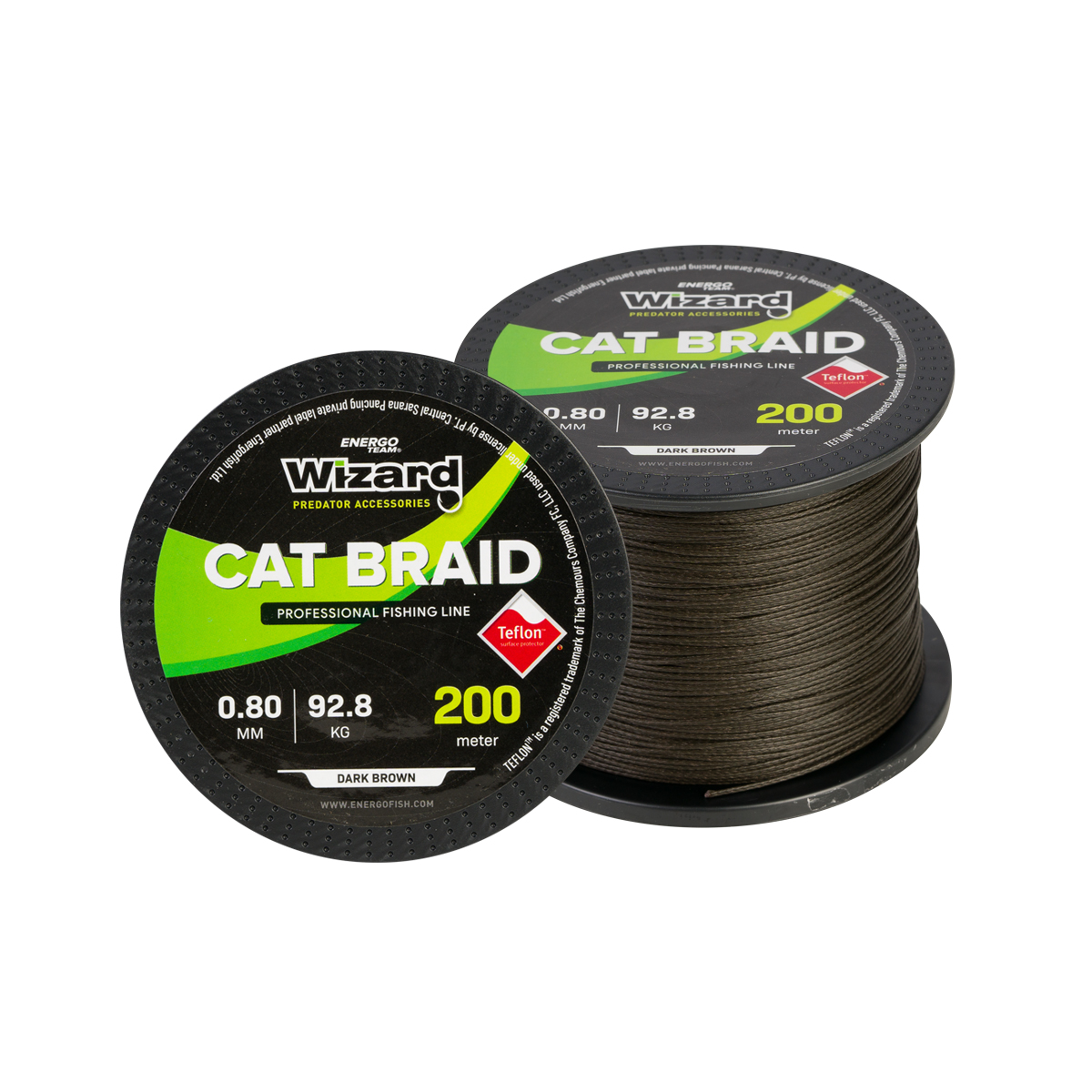 FIR TEXTIL WIZARD CAT BRAID LINE DARK BROWN 0.80MM / 200M / 92.8KG - 30398080 FIR TEXTIL WIZARD CAT BRAID LINE DARK BROWN 0.80MM / 200M / 92.8KG - 30398080