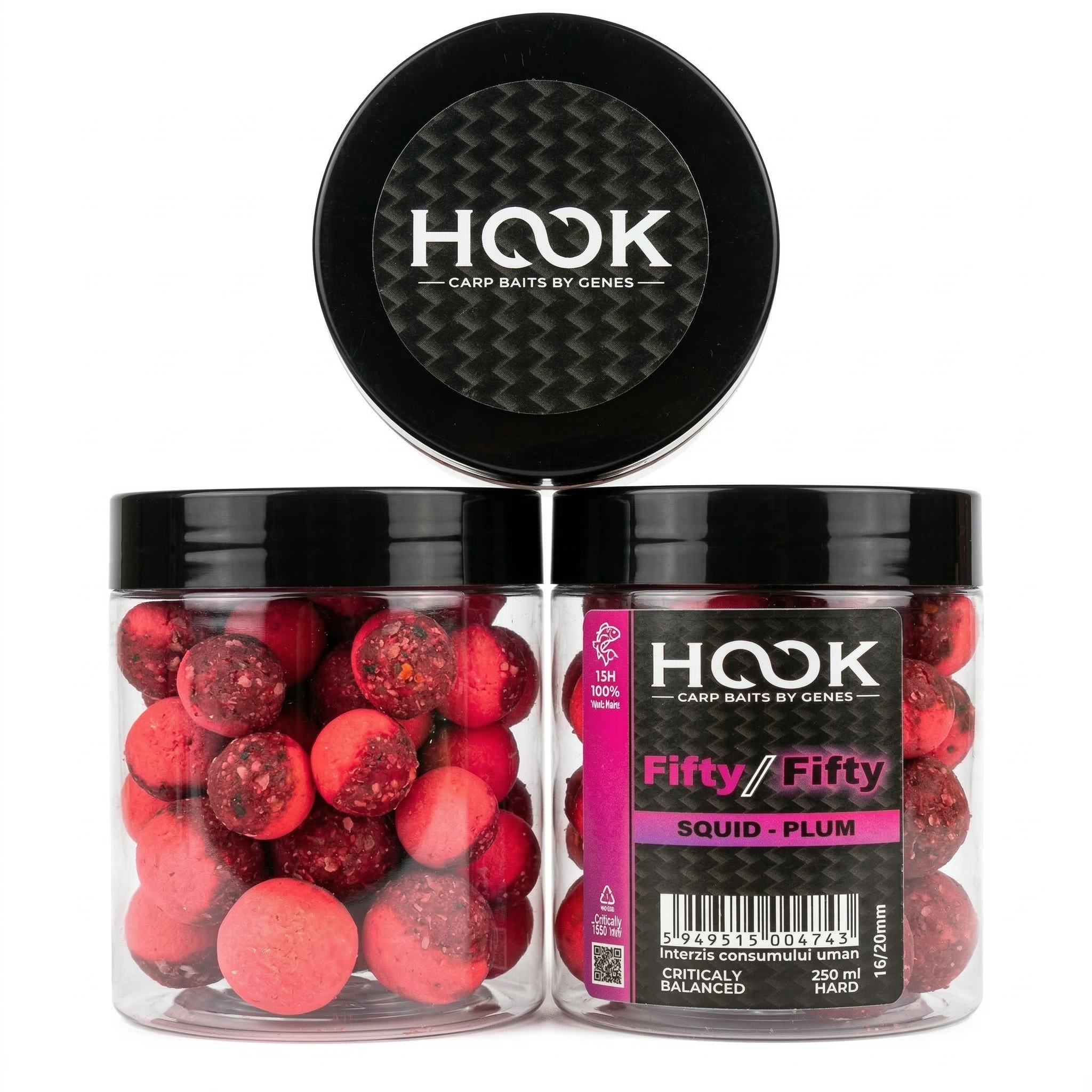 Boilies critic echilibrat FIFTY-FIFTY HOOK BAITS - SQUID & PLUM - 16/ 20 mm - H4743