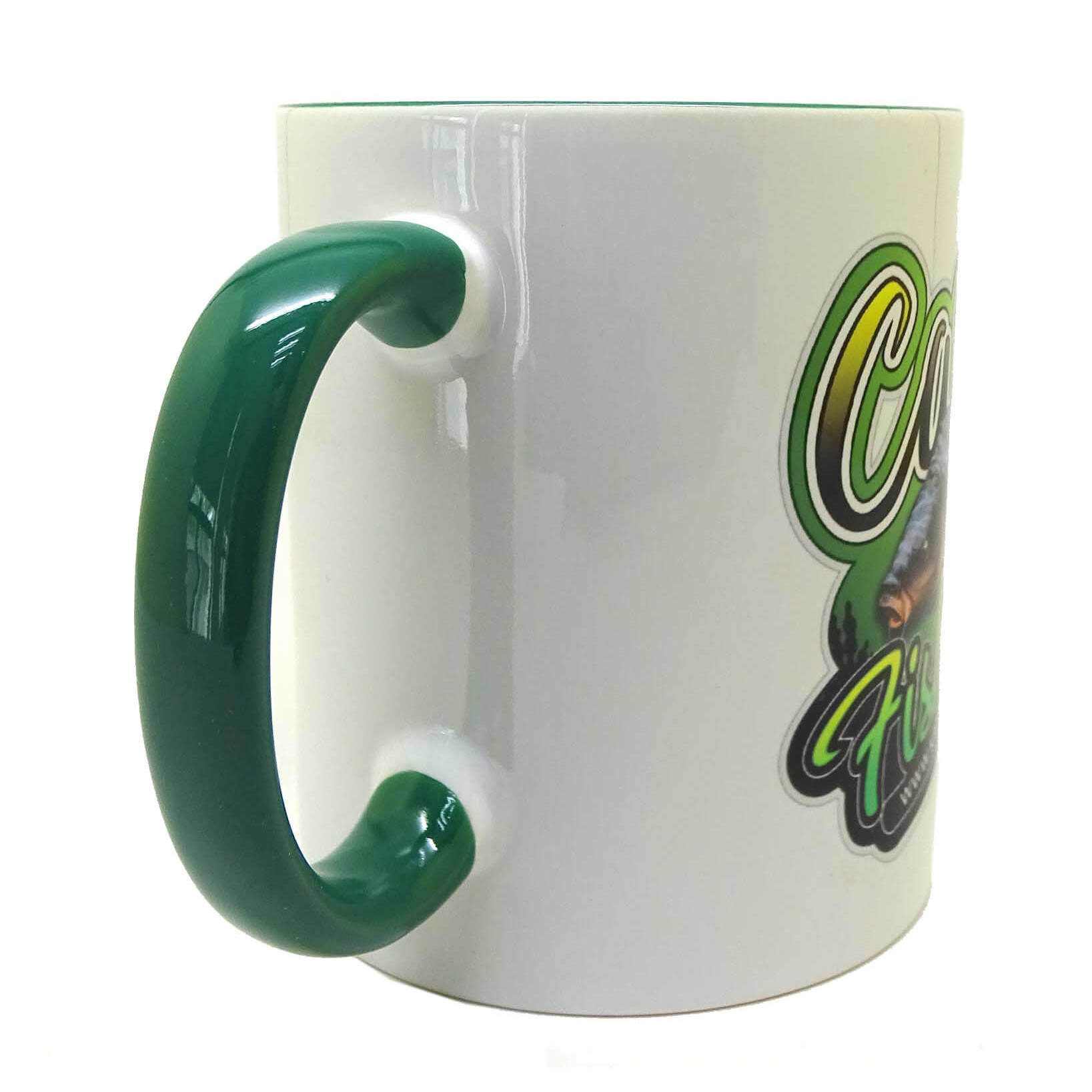 Cana Katran Mug White With Green Handle - 188930