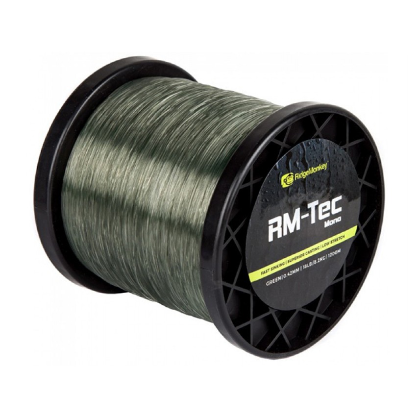 Fir RidgeMonkey RM-Tec Mono Green 15lb/0.38mm Green 1200m - RMT002