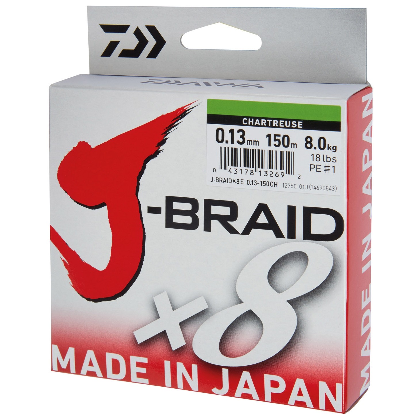 FIR DAIWA J-BRAID X8 CHARTREUSE 006MM/4,0KG/150M - D.12750.006