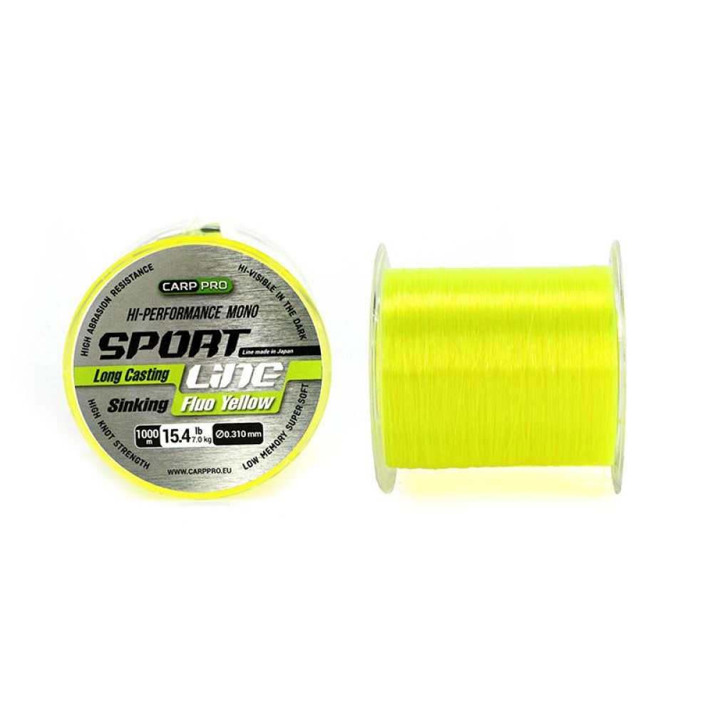 FIR CARP PRO SPORT LINE FLUO YELLOW 0.310MM 1000M 7KG - cp2110-0310