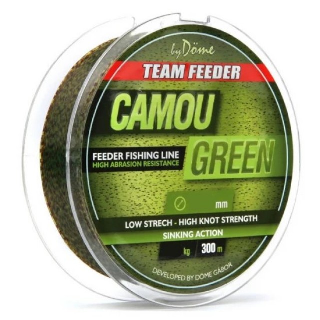 Fir Monofilament Team Feeder By Dome Camou Green 300m 0.20mm 5.30kg - 3255-320