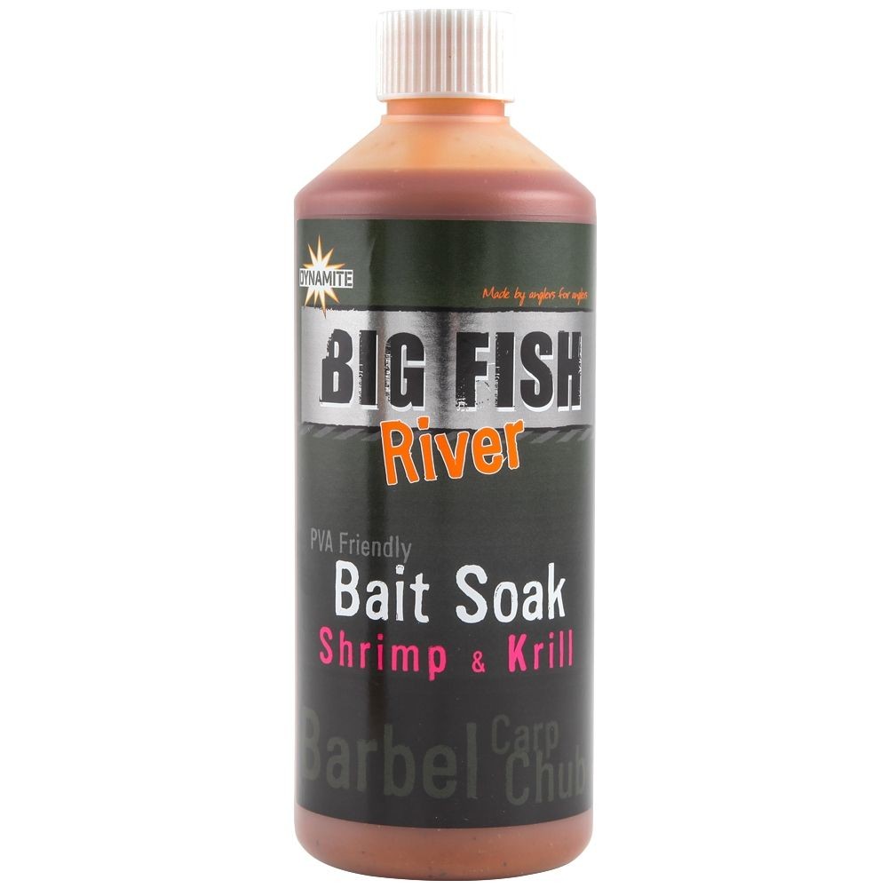 Aditiv Lichid Dynamite Baits Big Fish River Bait Soak, Shrimp&Krill, 500ml - DY1378