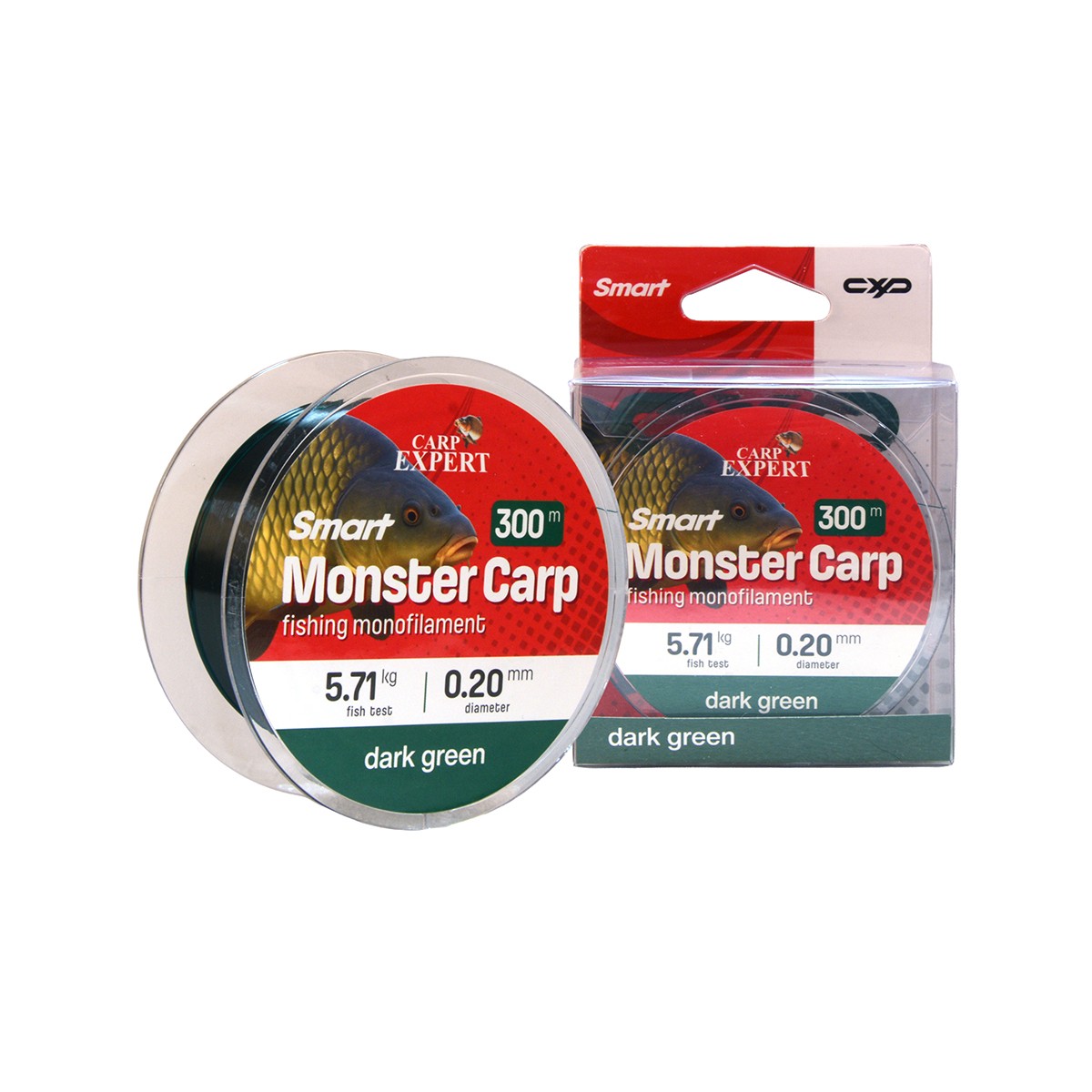 FIR MONOFILAMENT CARP EXPERT SMART MONSTER CARP DARK GREEN 300 M, 0,25 MM, 8,87 KG - 30106325