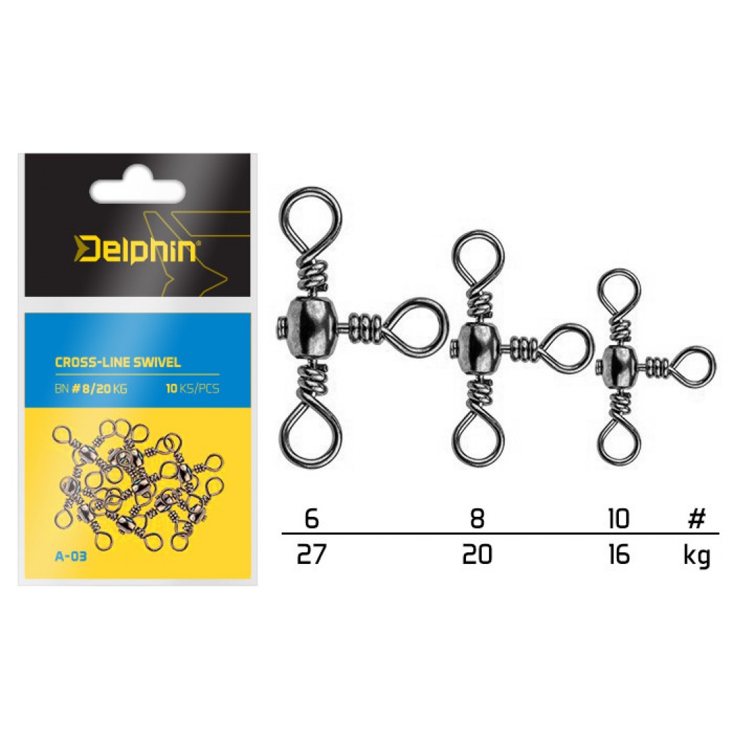 VARTEJ TRIPLU DELPHIN CROSS-LINE SWIVEL A-03,NR10/16KG,10buc/plic - 969A03010 VARTEJ TRIPLU DELPHIN CROSS-LINE SWIVEL A-03,NR10/16KG,10buc/plic - 969A03010