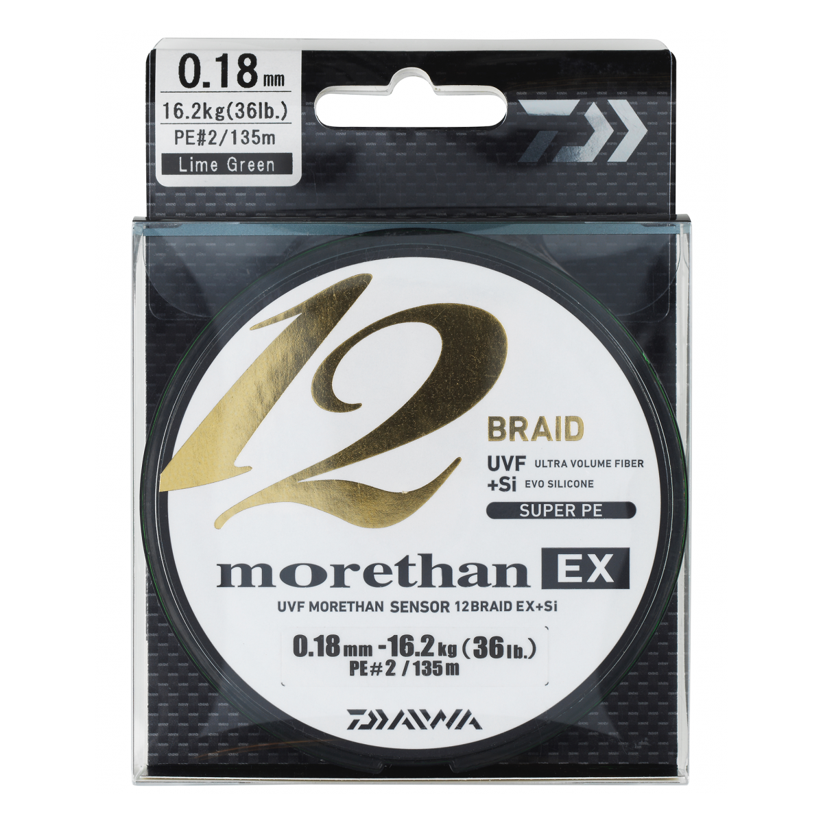 FIR TEXTIL DAIWA MORETHAN X12 BRAID EX+SI LIME 0.12MM//10,2KG/135M - D.12695.012 FIR TEXTIL DAIWA MORETHAN X12 BRAID EX+SI LIME 0.12MM//10,2KG/135M - D.12695.012